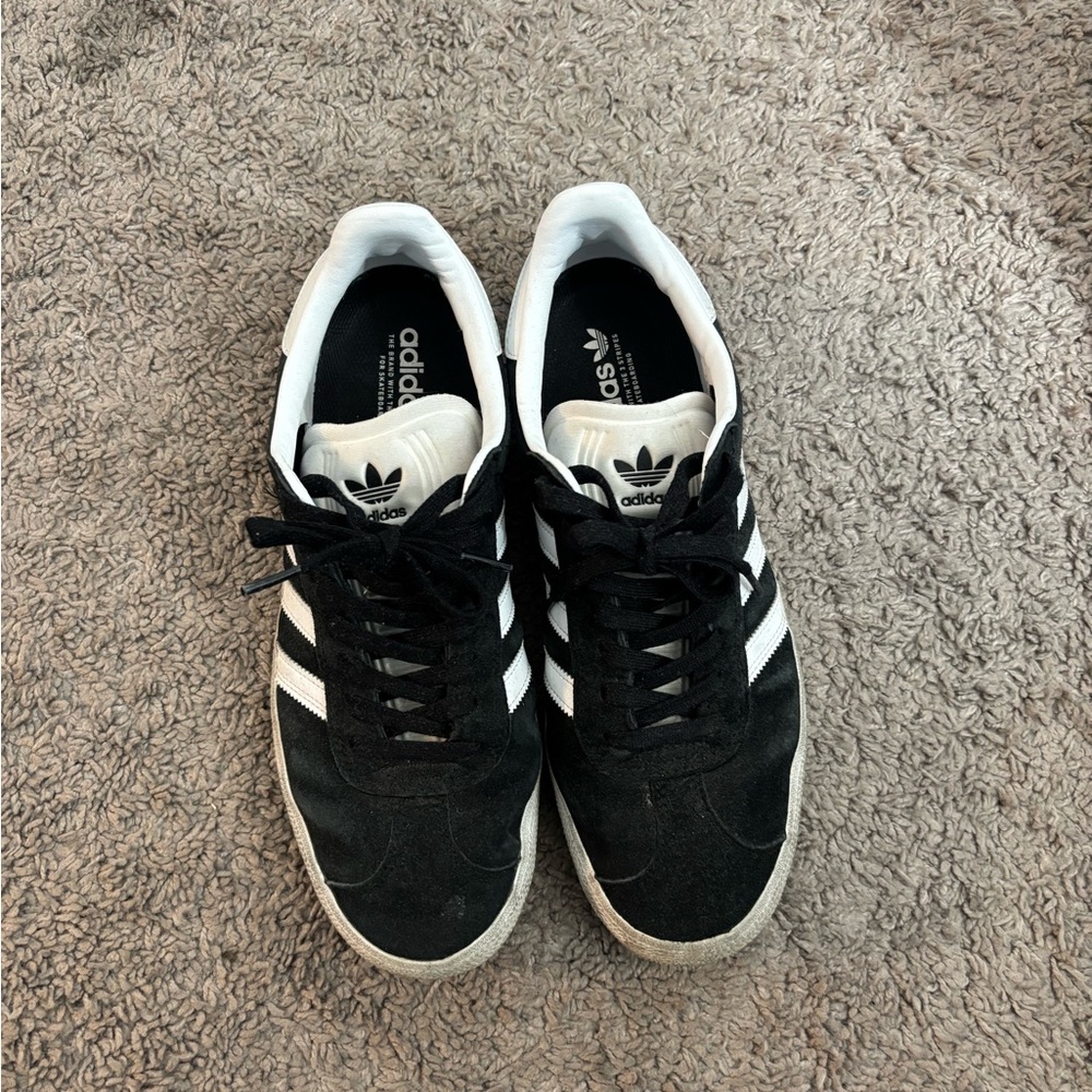 Adidas Black and White Suede Sneakers